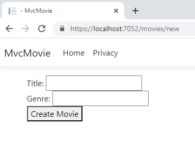 Create Movie Form