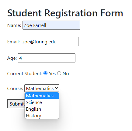 Examples of Forms