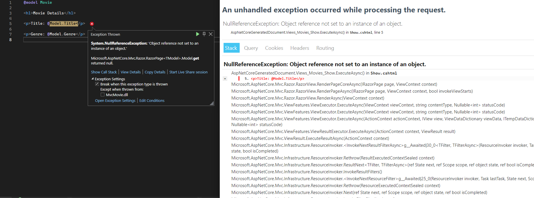 .Unhandled Exception